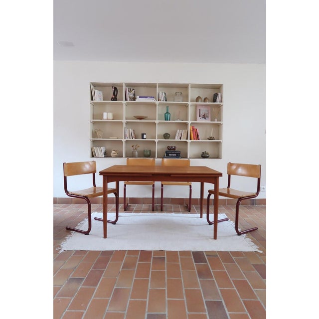Cantilever Chairs in Beech and Red Lacquered Steel by Randers Møbelfabrik, Denmark, 1960s, Set of 4 For Sale - Image 17 of 18