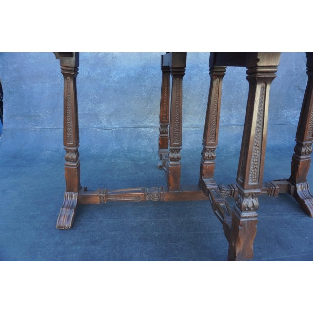 Rustic European Early 20th Century Attributed to Romweber Hand-Crafted Game Table For Sale - Image 3 of 9