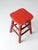 Cabin Vintage Monterey Style Red Stool For Sale - Image 3 of 11