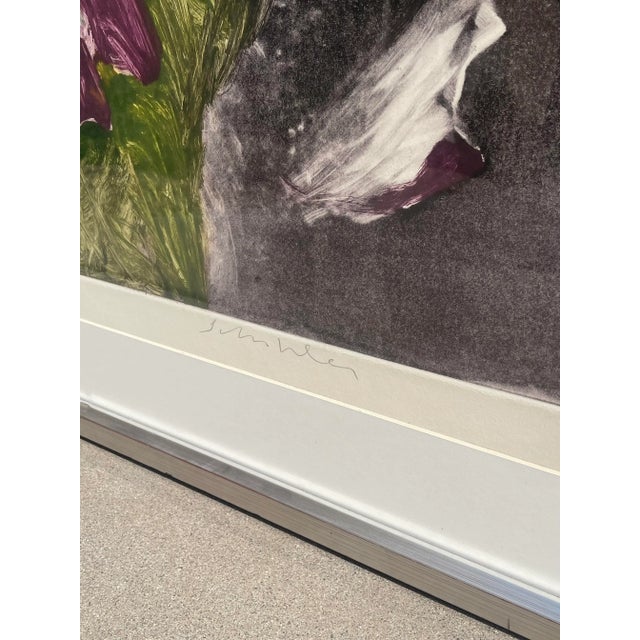 1970s Fritz Scholder Botanical Monotype "Purple Petunias #2" For Sale - Image 11 of 13