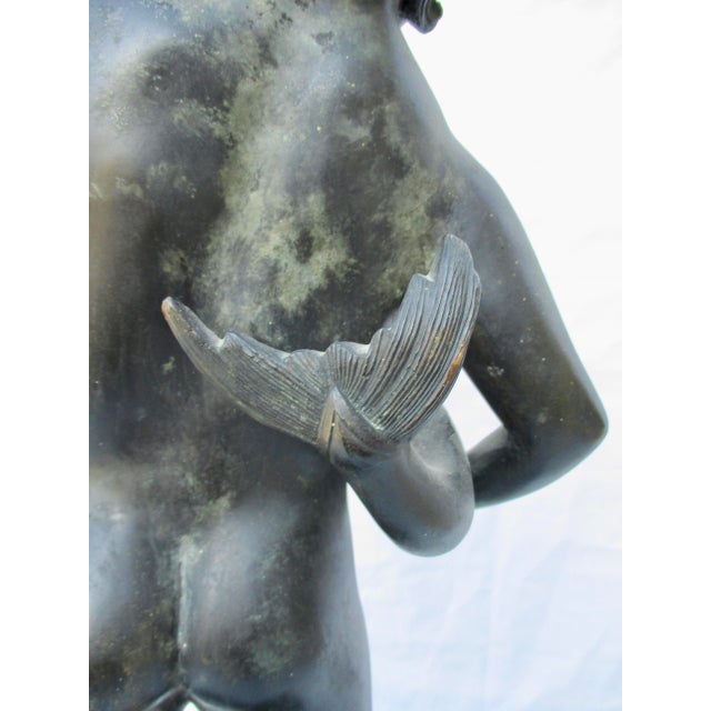 Metal Grand Tour Bronze Puti With Dolphin Fountain For Sale - Image 7 of 12