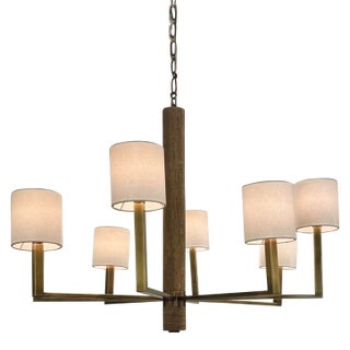 Currey & Company Modern Travertine Commune Chandelier For Sale