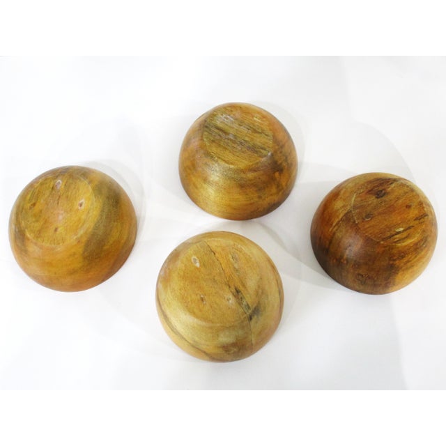 Mid 20th Century 4 David Auld Handcrafted Organic Mango Wood Bowls Haiti For Sale - Image 9 of 11