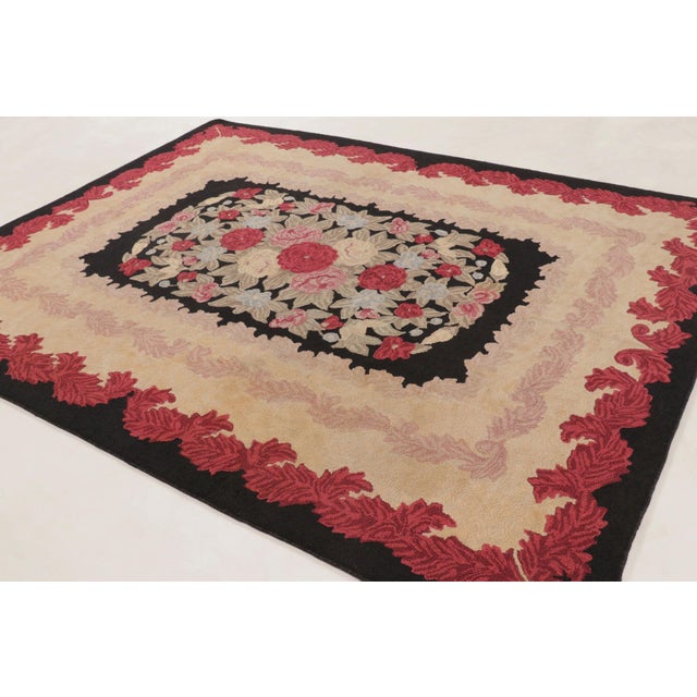 This 8x10 antique hooked rug is an exciting addition to Rug & Kilim’s collection of rare works of provenance, a charming...
