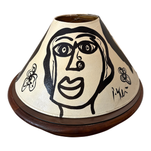 1970s Peter Keil Original Painted Black and White Lampshade