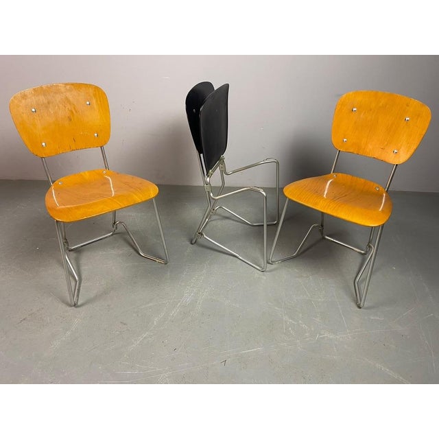 Rare set of three original Aluflex folding chairs designed by Armin Wirth in 1951 and manufactured by Ph. Zieringer...