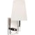 Modern Thomas O'Brien for Visual Comfort Signature Watson Small Sconce in Polished Nickel with Linen Shade For Sale - Image 3 of 4