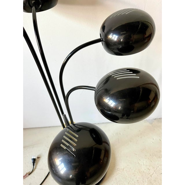 Mid-Century Modern 1980s Post-Modern Eyeball Black Metal Multi-Arm Adjustable Task Lamp For Sale - Image 3 of 9
