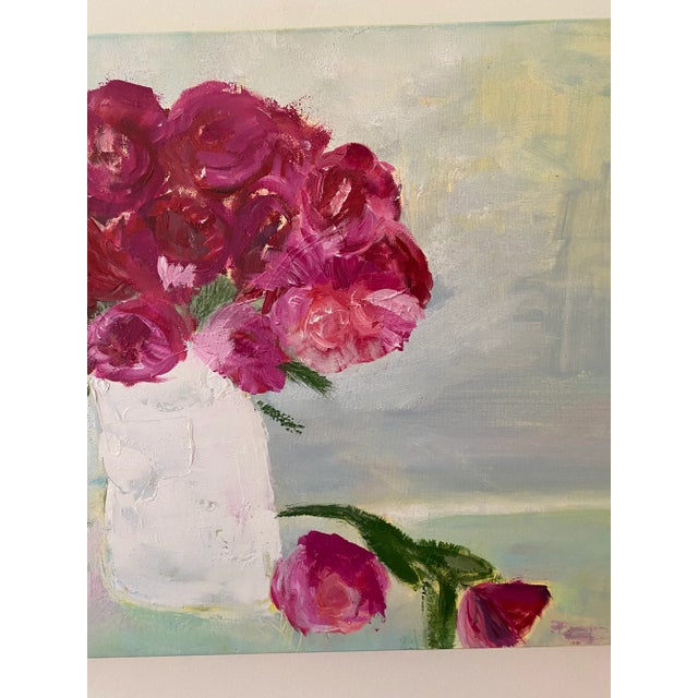 Contemporary Abstract Bouquet in a Vase Still Life Painting For Sale - Image 4 of 4