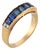 Vintage Sapphire Diamond 18k Yellow Gold Band, Size 5.5 For Sale