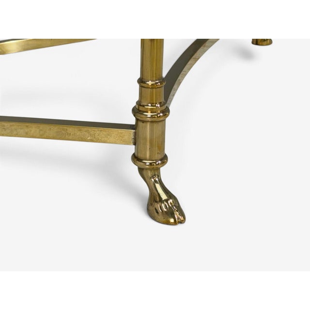 LaBarge, German Modern, Demilune Console Table, Brass, Glass, Germany, 1970s For Sale - Image 9 of 14