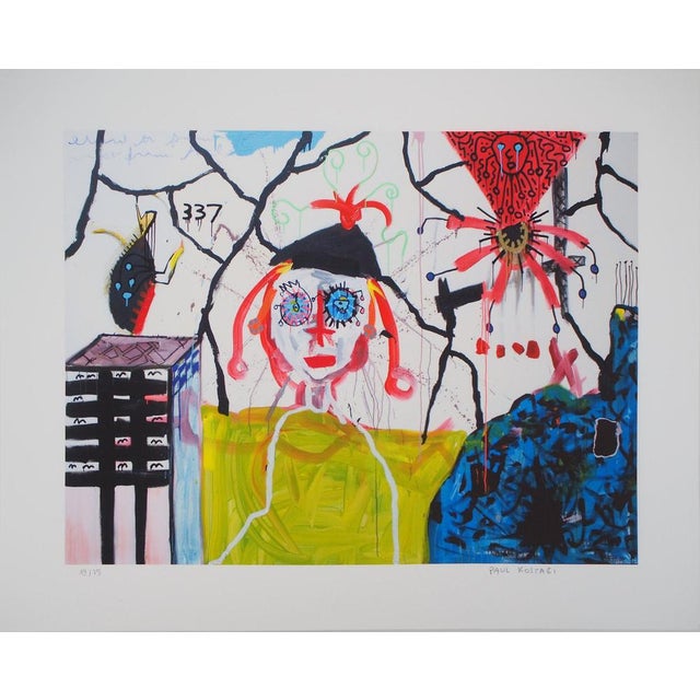 Paul Kostabi, Woman with Pink Hair, Giclée Print For Sale - Image 6 of 6