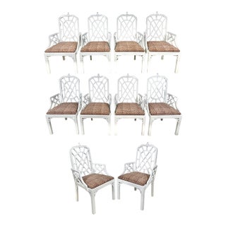 Vintage Century Furniture Pagoda Dining Chairs- Set of 10 For Sale