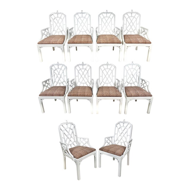 Vintage Century Furniture Pagoda Dining Chairs- Set of 10 For Sale