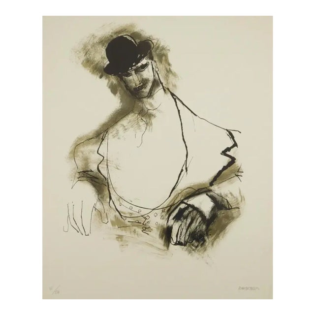 1960s Abraham Rattner Portrait of Man Lithograph For Sale