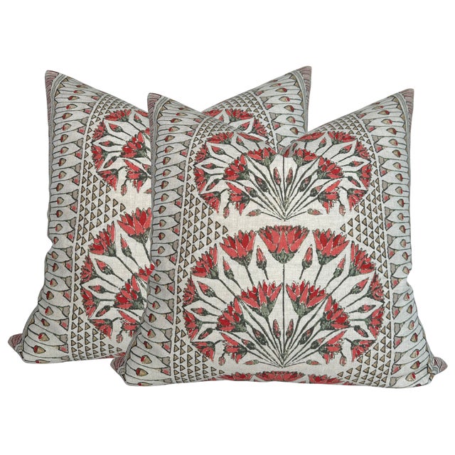 ⭐️ Ships Same Business Day On the Front: Cairo Printed Fabric On the Back: Ivory Linen Fabric All pillow covers are sewn...