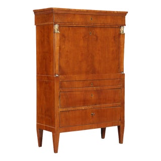 Antique Empire Secretaire in Walnut, Italy, 1800s For Sale