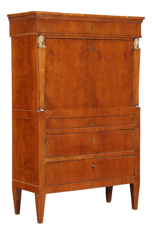 Antique Empire Secretaire in Walnut, Italy, 1800s