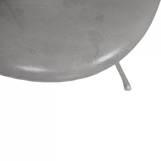 Animal Skin Vintage Drop Chair in Grey Grace Leather by Arne Jacobsen, 2015 For Sale - Image 7 of 18