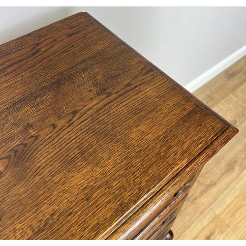 Vintage French Louis Carved Oak Chest of 4 Drawers For Sale - Image 17 of 18