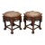 Antique Pair of Chinoiserie Chippendale-Style Teak Marble Top Side Tables For Sale