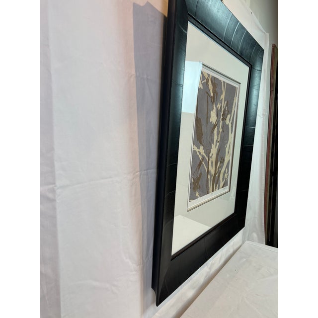 Contemporary Original One of a Kind Art Work Behind Glass With a Concave Wood Frame For Sale - Image 3 of 11