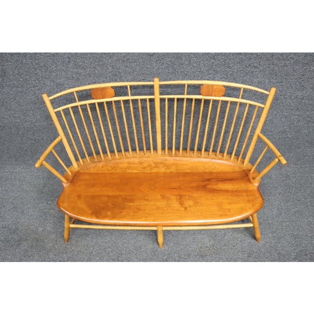 Wood Neshannock Woods Butterfly Windsor Bench For Sale - Image 7 of 12