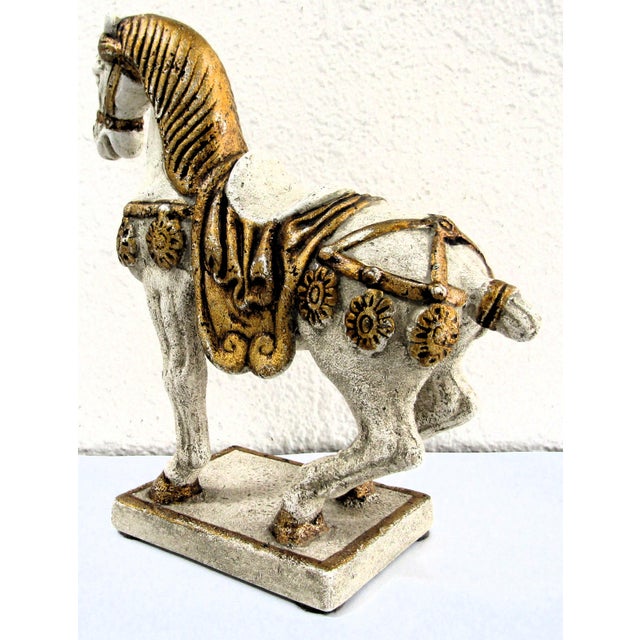 Bronze Mid-Century Italian Painted Bronze Horse Figurine Sculpture Signed to Base For Sale - Image 8 of 12