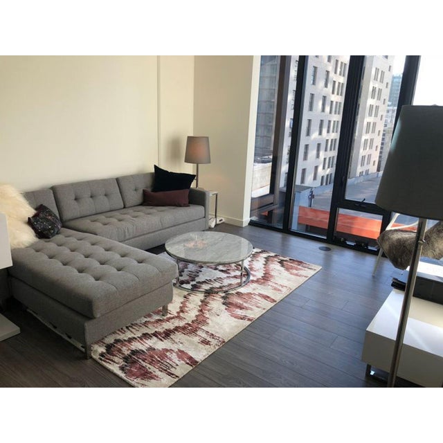 2010s Cb2 Gray Modern Sectional Sofa With Chaise For Sale - Image 5 of 5