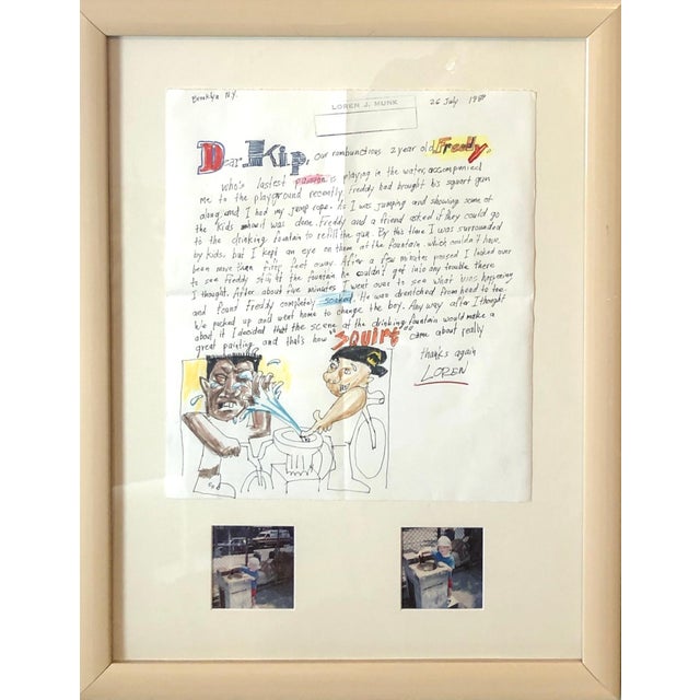 Loren Munk, Mixed Media Neo Expressionist Photo Collage Painting Drawing Kids in NYC Park, 1989 For Sale