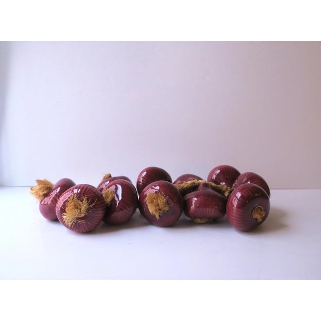 Trompe l'Oeil Ceramic Red Onions Natural Rope For Sale - Image 4 of 9