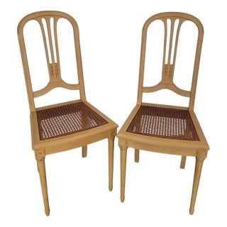 Louis XVI Style Lacquered Chairs, Set of 2 For Sale