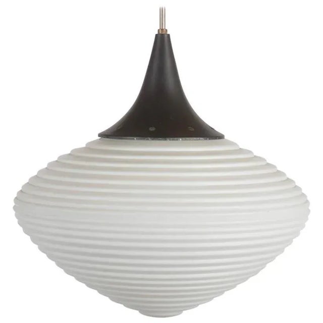 Metal Large Opaline Glass Pendant For Sale - Image 7 of 7