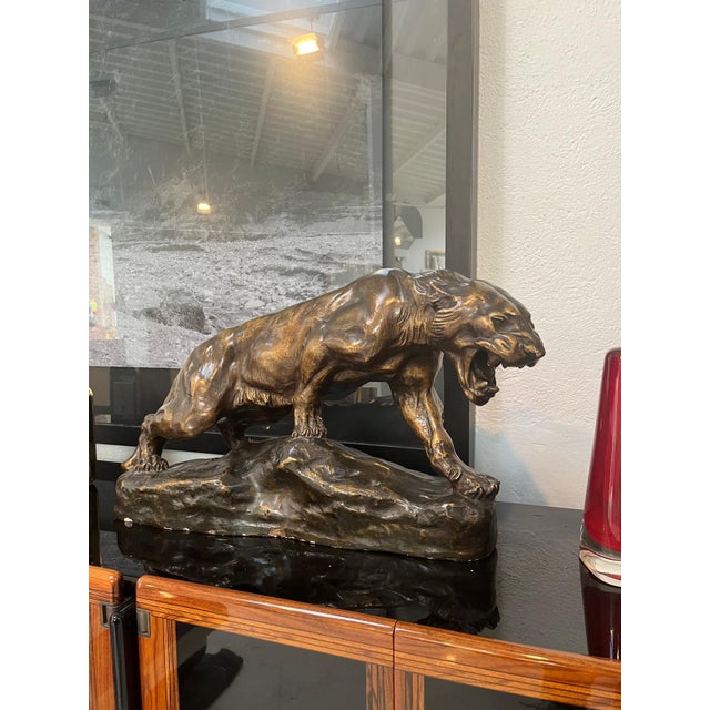 Ceramic Thomas François Cartier, Roaring Panther, 1800s, Terracotta For Sale - Image 7 of 8