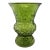 Mid 20th Century Sculptural Green Art Glass Vase — Textured Avocado Glass Vessel For Sale