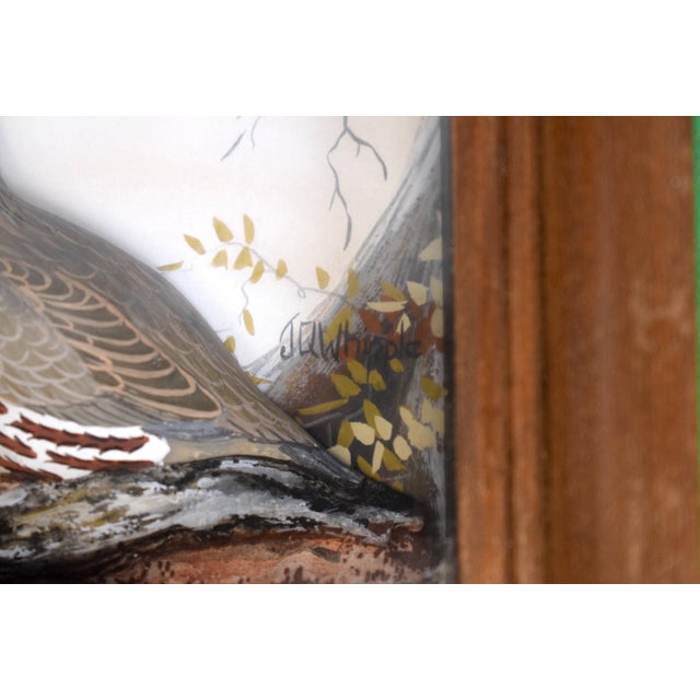 Mid 20th Century Hand Painted Quail Composition Relief Sculpture & Landscape by Joseph Q. Whipple (Signed) For Sale - Image 5 of 5
