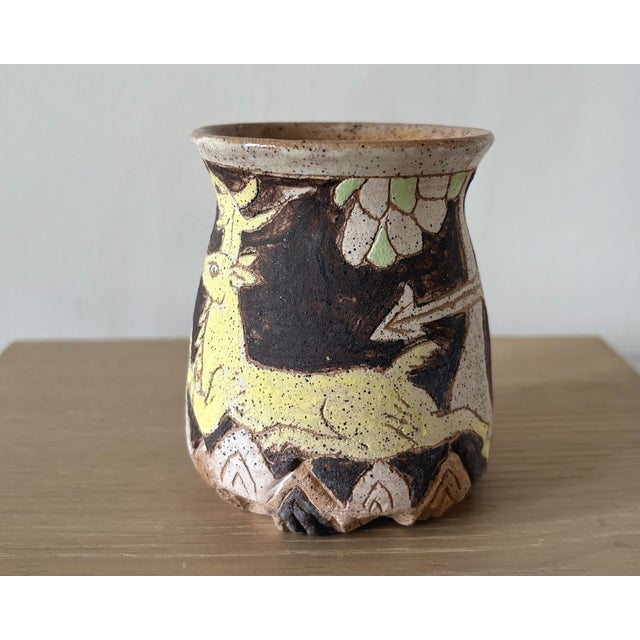Late 20th Century American Studio Pottery Figural Vase With Woodland Motifs, New York For Sale - Image 5 of 6
