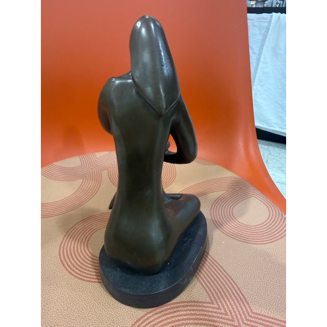 Abstract 1930s Bronze Mother and Baby Child Statue Abstract Modern Nude Signed Milo For Sale - Image 3 of 5