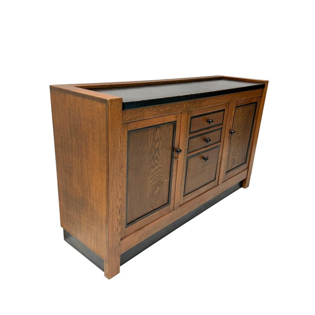 Art Deco Dutch Oak Credenza by J.A. Muntendam, 1920s For Sale - Image 9 of 11