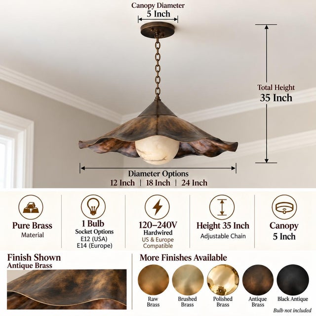[10:08 pm, 22/10/2026] My New Jio: Add timeless elegance to your home with this handcrafted antique brass wavy pendant...