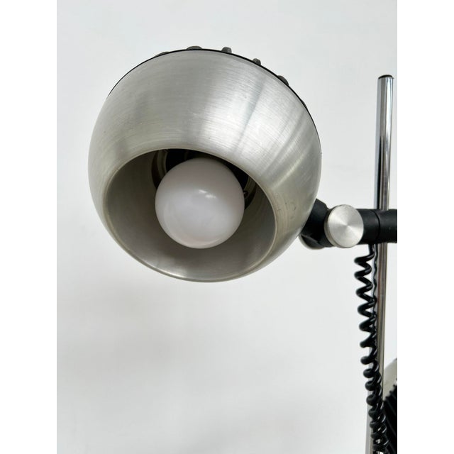 2-Spot Floor Lamp in Brushed Steel and Matte Black from Fase, 1970s For Sale - Image 9 of 12