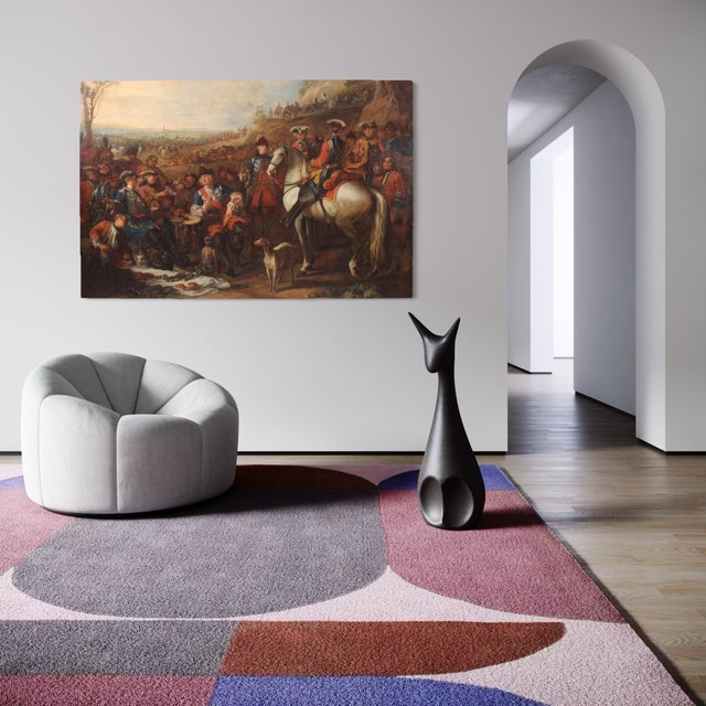 French Artist, Halt of the Mounted Grenadiers of the King's Guard, 1750, Oil on Canvas For Sale - Image 14 of 16