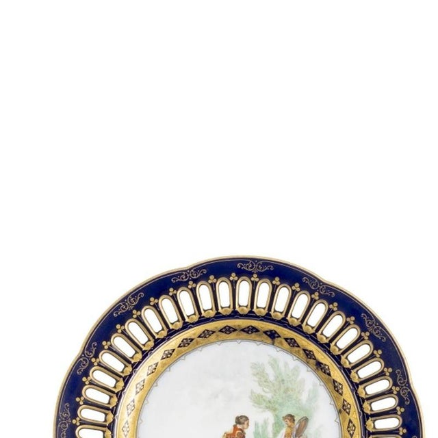 Porcelain - Pair of plates, 'Pirkenhammer'. Made of Czech porcelain marked "Pirkenhammer". Decorated in shades of cobalt...