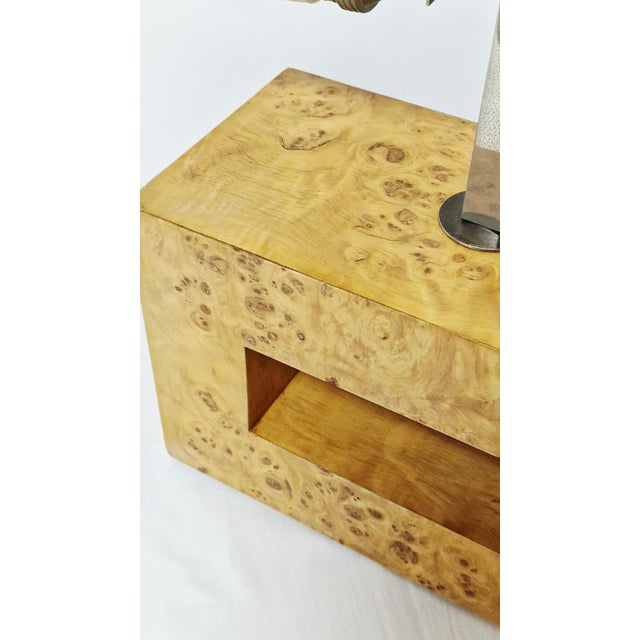 Table Lamp in Birch Burl, 1970s For Sale - Image 11 of 14