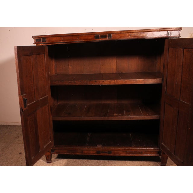 Wood Antique Dutch Two-Door Oak and Ebony Buffet, 1600s For Sale - Image 7 of 13