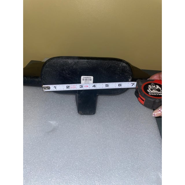 2020s Crate & Barrel Black Abstract Wooden Bull Sculpture For Sale - Image 5 of 7