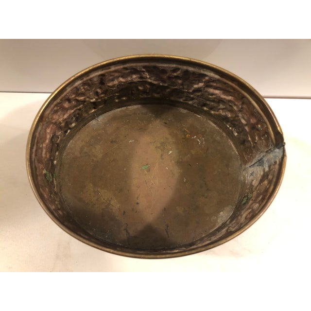 Metal 1950s English Oak Leaf Brass Planter, Footed For Sale - Image 7 of 11
