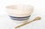 This antique bowl is very large. It's one of the utilitarian blue stripe large mixing bowl's by Roseville Pottery, and is...