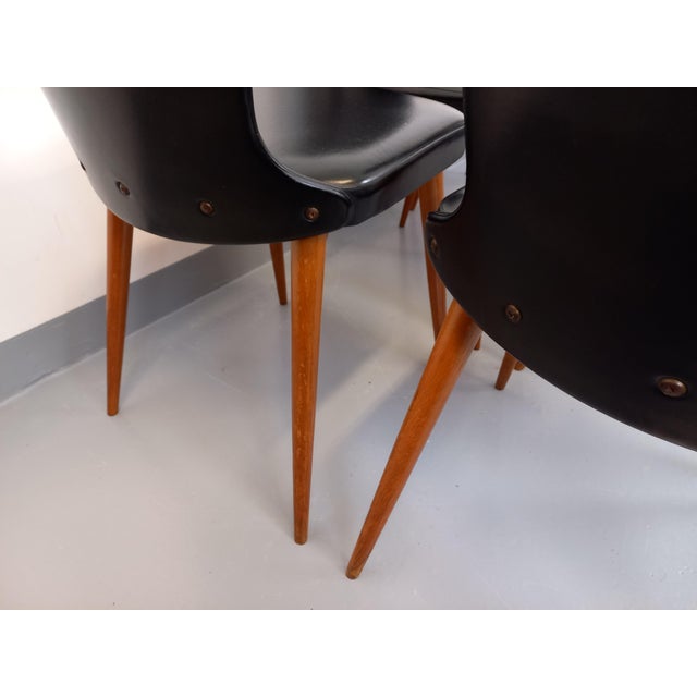 Vintage Baumann Essor Chairs in Beech Wood and Skai, 1960s, Set of 6 For Sale - Image 18 of 18