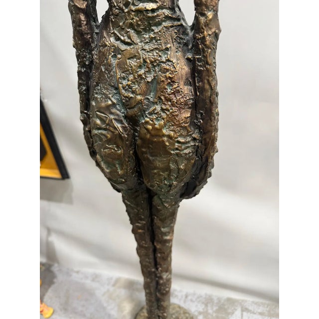 Late 20th Century Monumental Patinated Fiberglass Figure Sculpture Style of Alberto Giacometti For Sale - Image 5 of 5